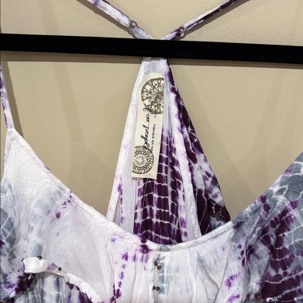 NWT free people tie dye ruffle tank - Picture 2 of 5